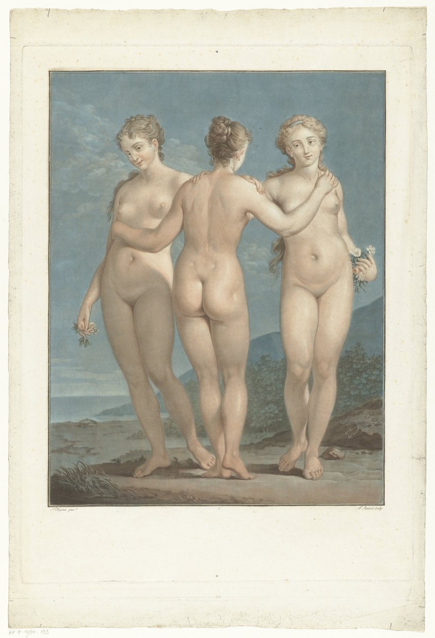 Drie Gratien Trzy Gracje autorstwa Jean Francois Janinet