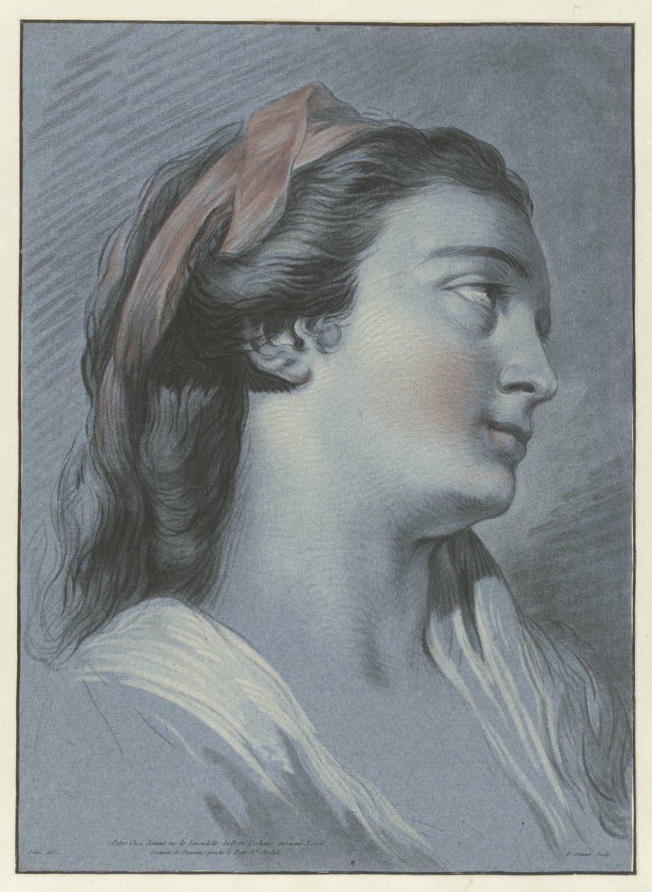 Głowa młodej kobiety Tete de femme autorstwa Jean Francois Janinet