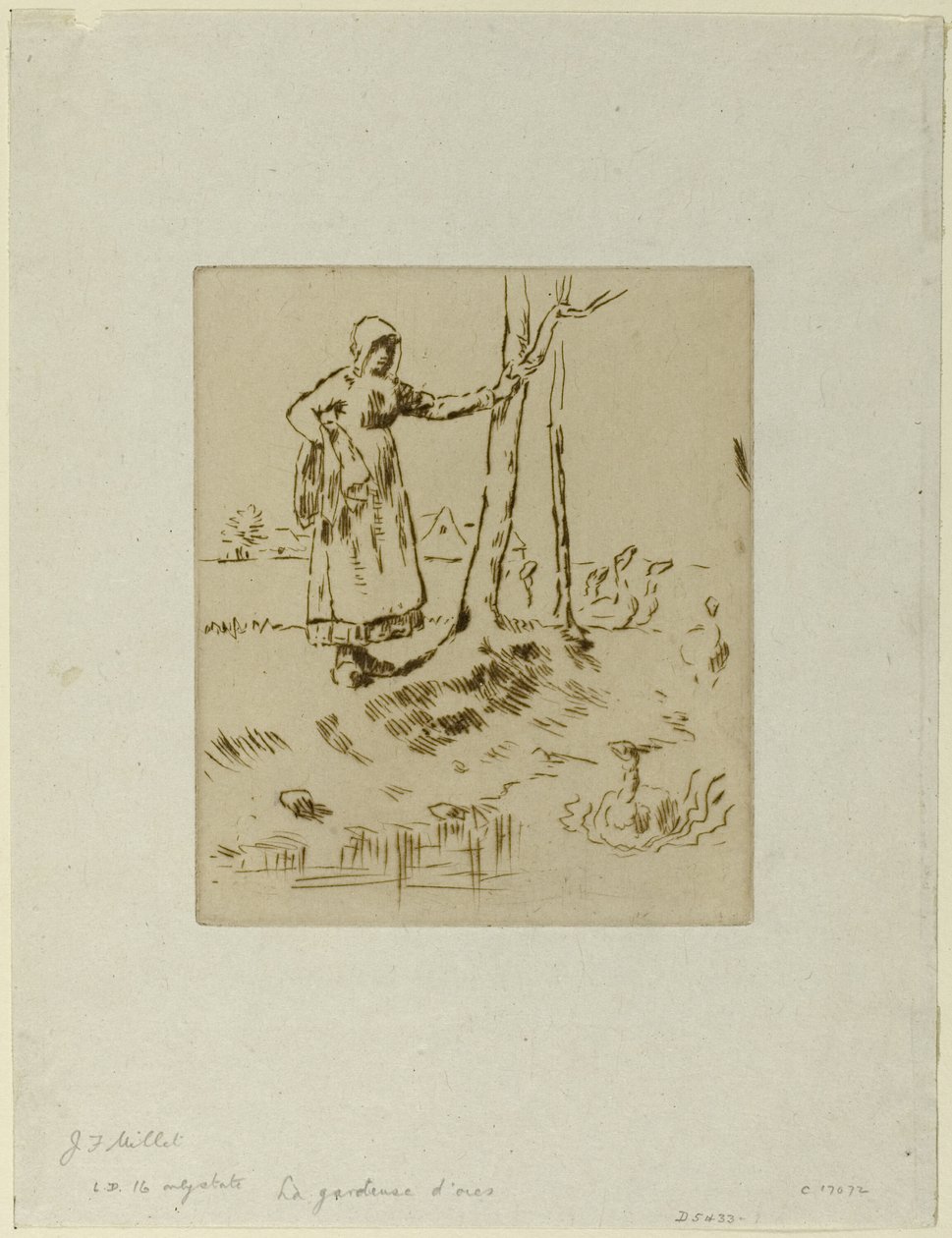 Dziewczyna pilnująca gęsi autorstwa Jean Francois Millet
