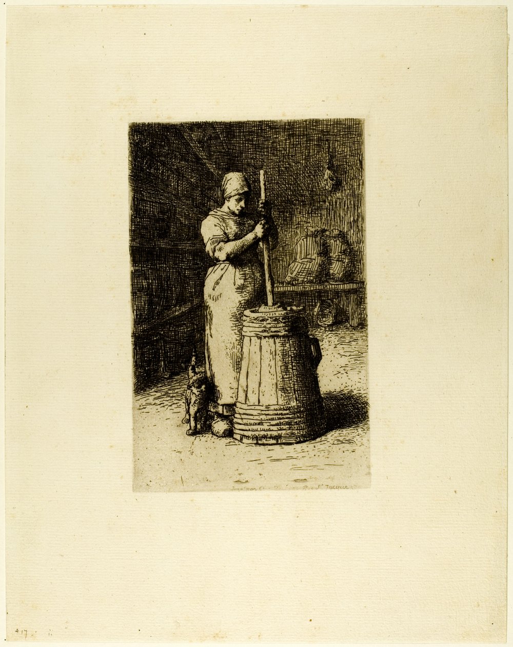 Kobieta ubijająca się autorstwa Jean Francois Millet