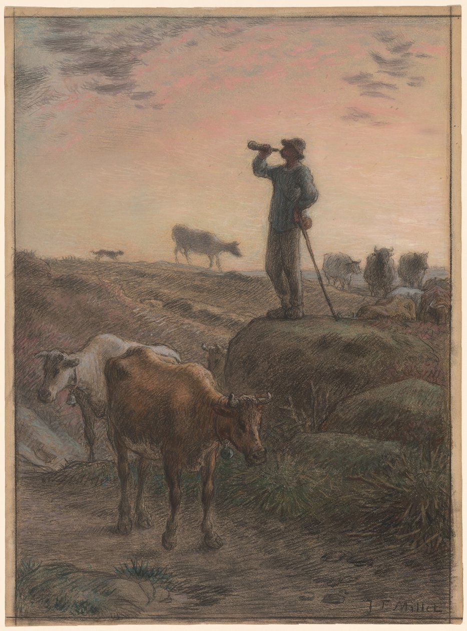 Wzywanie krów do domu autorstwa Jean Francois Millet