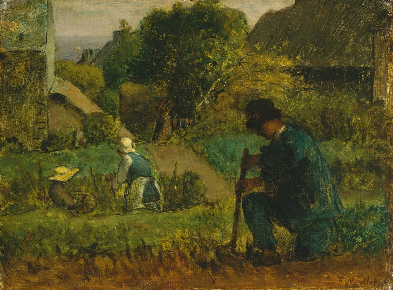 Scena ogrodowa, 1854 autorstwa Jean Francois Millet