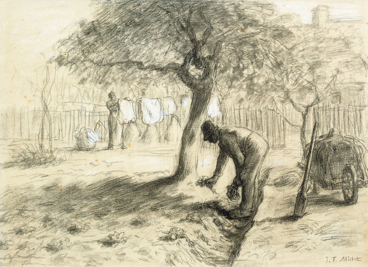 Prace ogrodowe, autorstwa Jean Francois Millet