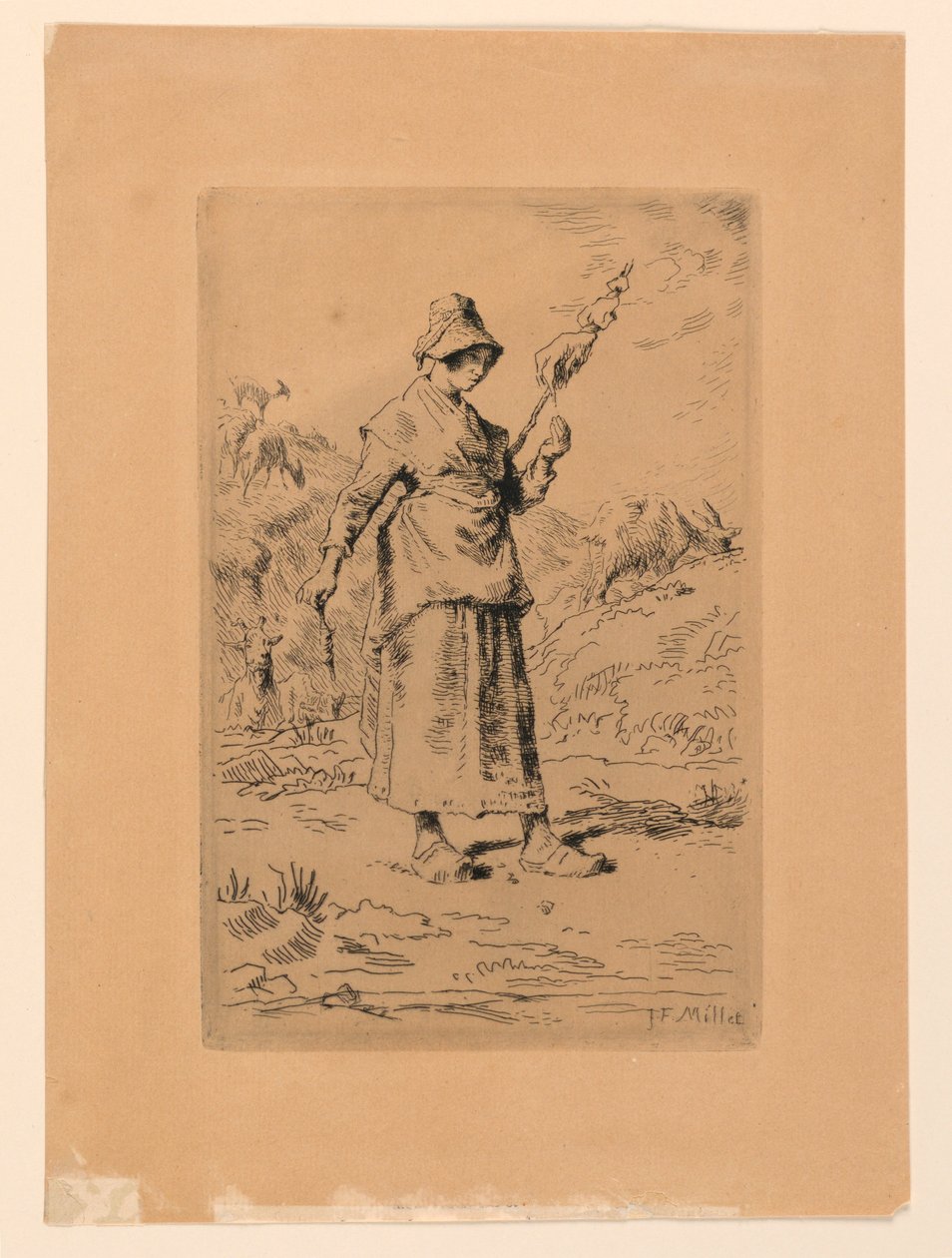 Prządka autorstwa Jean Francois Millet