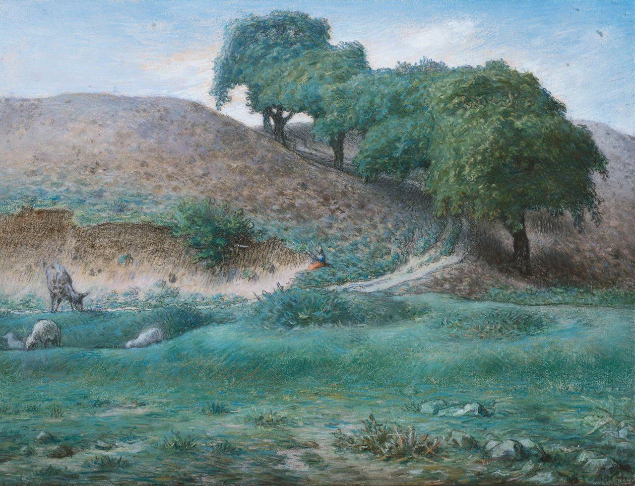 Ścieżka z kasztanowcami w pobliżu Cusset autorstwa Jean Francois Millet