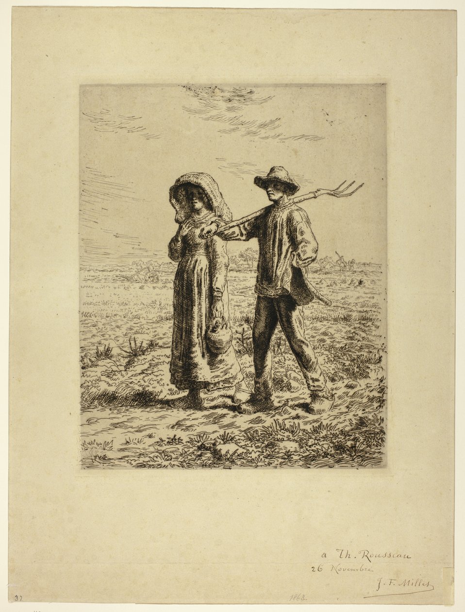Chłopi idą do pracy autorstwa Jean Francois Millet