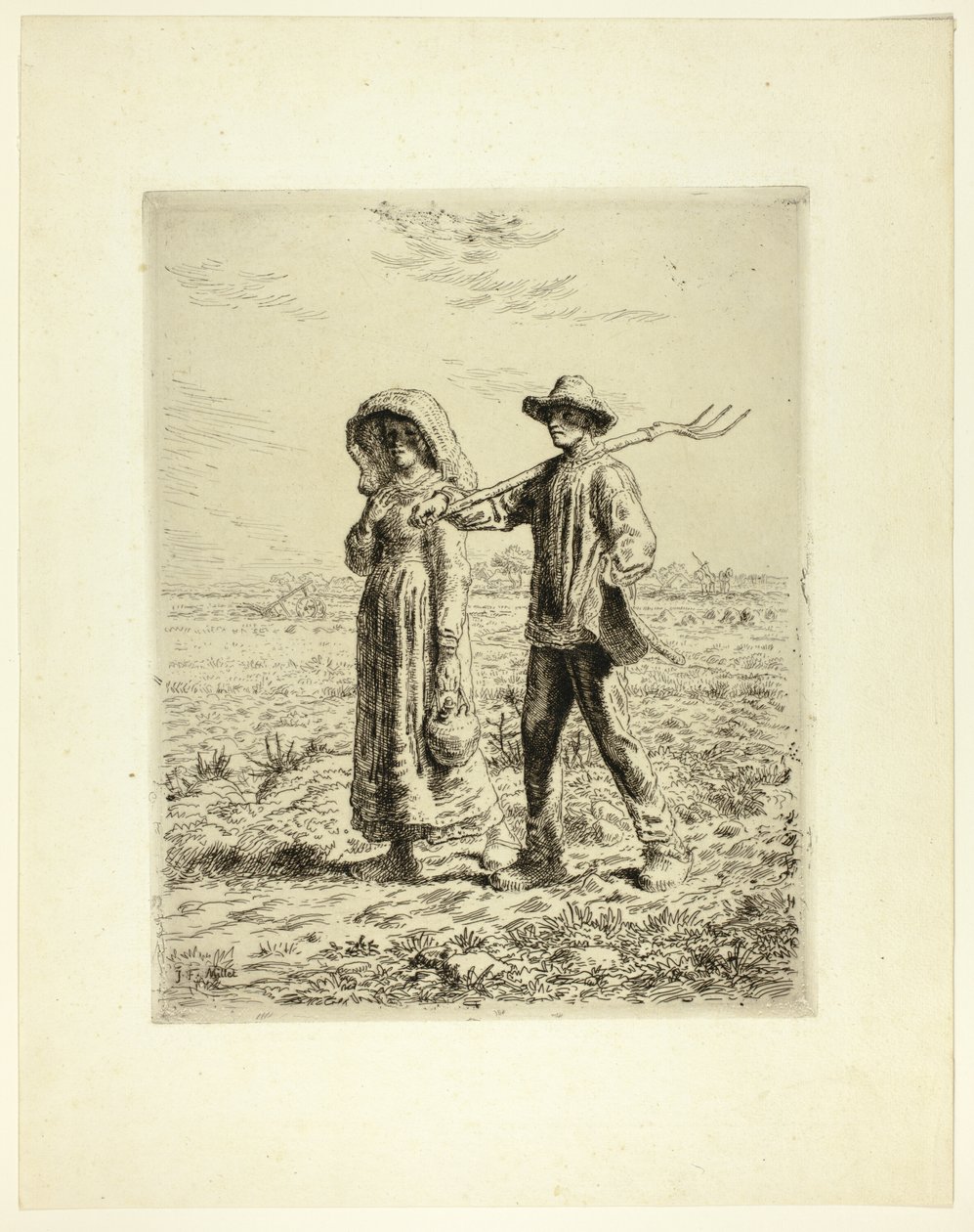 Chłopi idą do pracy autorstwa Jean Francois Millet