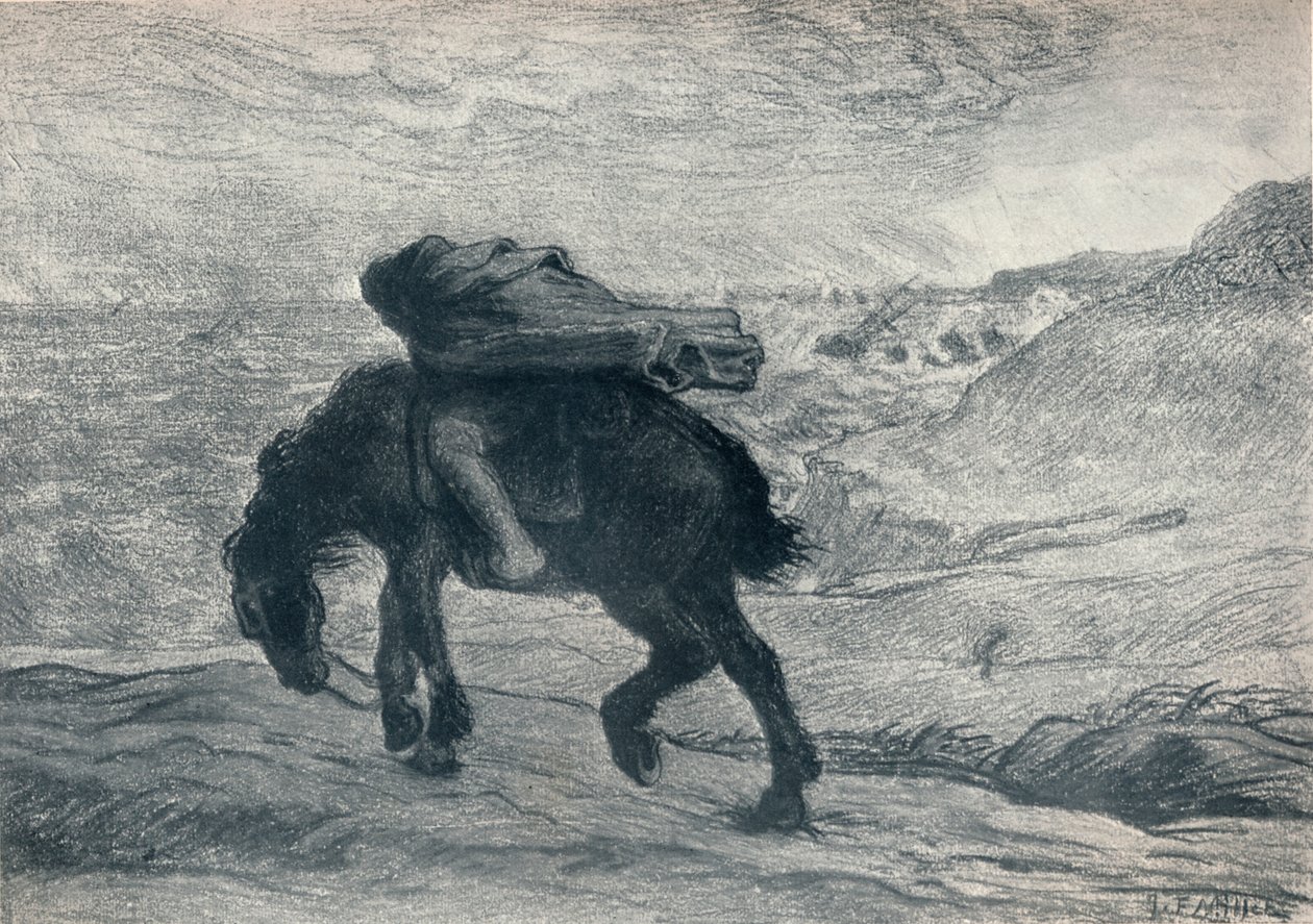 Phoebus i Boreus, XIX wiek autorstwa Jean Francois Millet