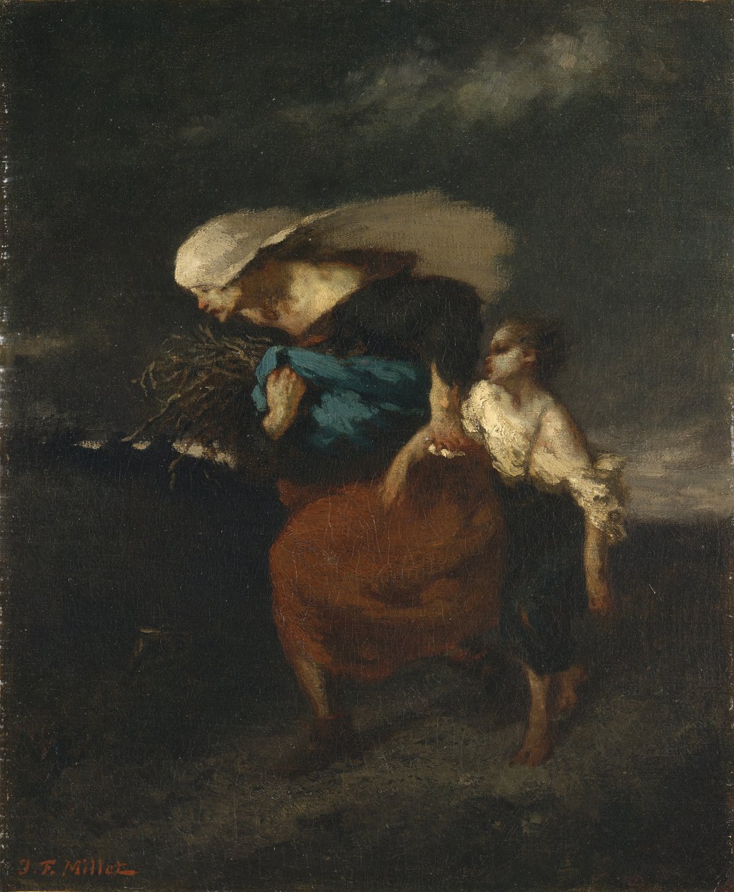 Odwrót od burzy, ok. 1846 r. autorstwa Jean Francois Millet