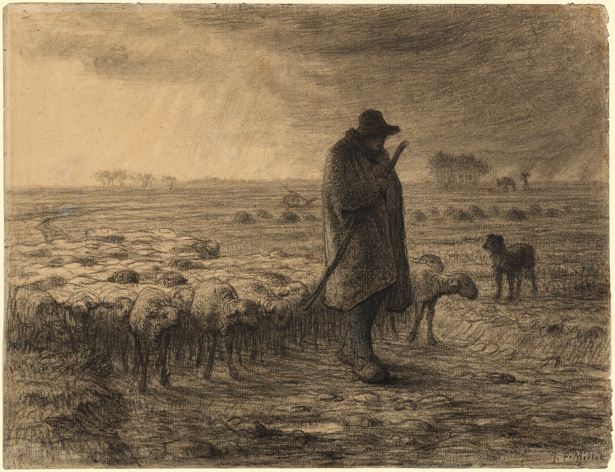 Pasterz powracający ze swoją trzodą autorstwa Jean Francois Millet