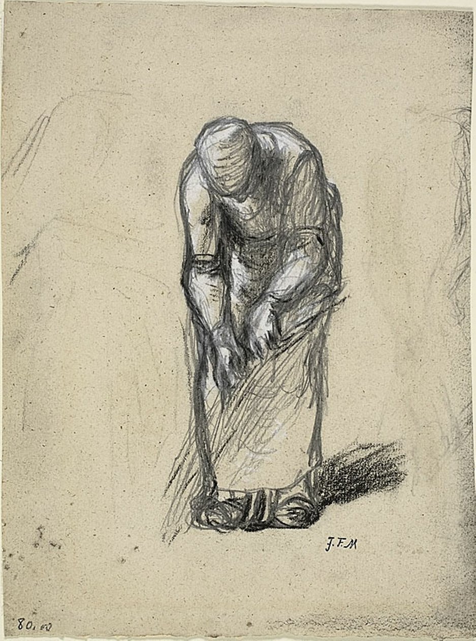 Nauka wyciągania lnu autorstwa Jean Francois Millet