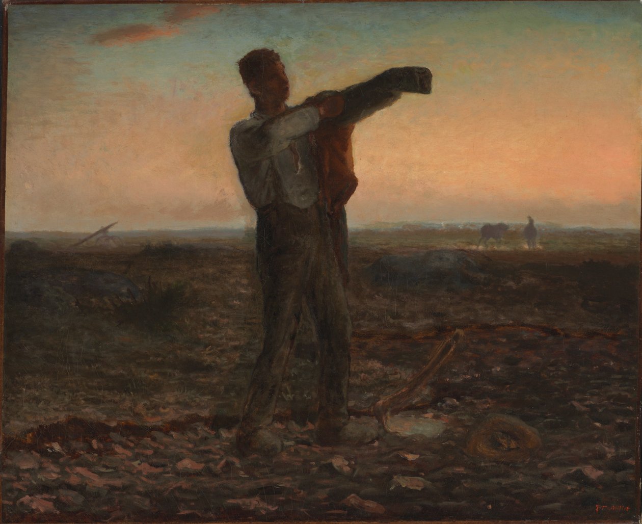 Koniec dnia, efekt wieczoru autorstwa Jean Francois Millet