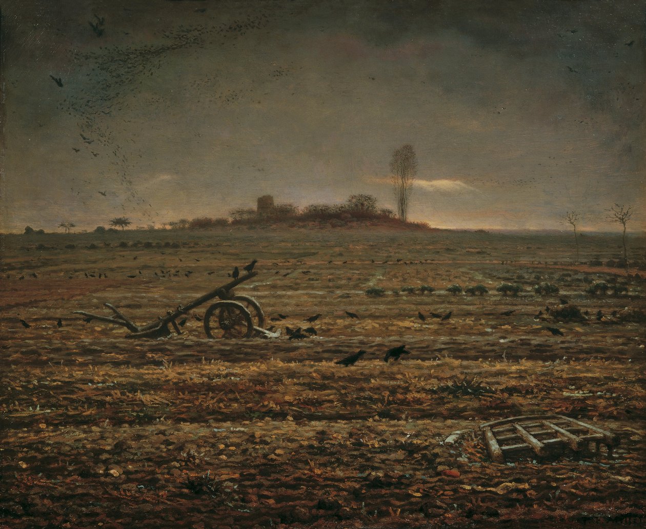 Równina Chailly z broną i pługiem, 1862. autorstwa Jean Francois Millet