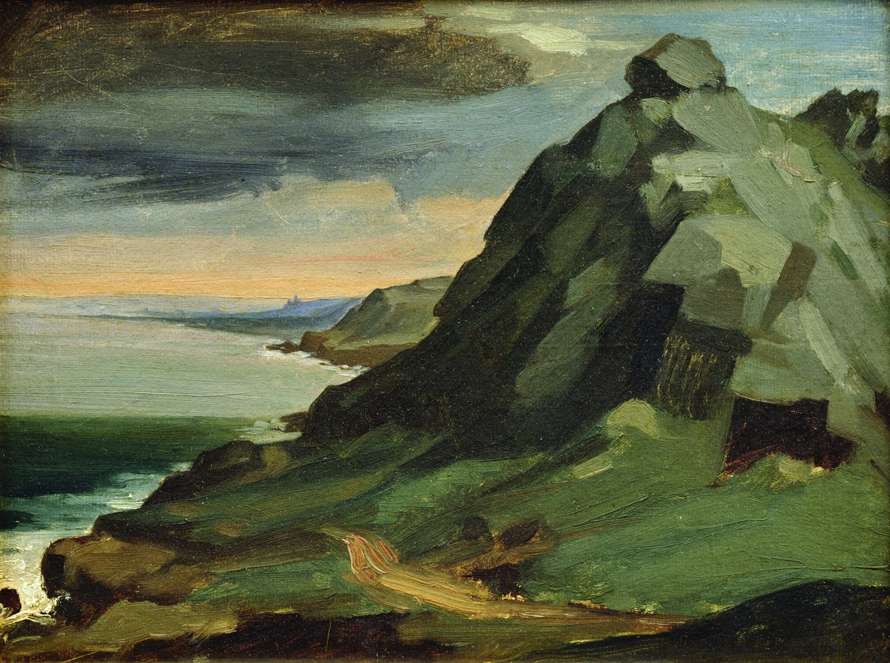Skała Catel, czyli klify w Hadze, 1844 autorstwa Jean Francois Millet