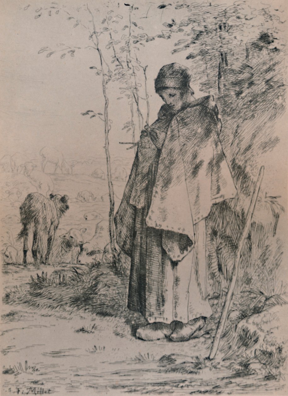 Pasterka, 1862, 1946 autorstwa Jean Francois Millet