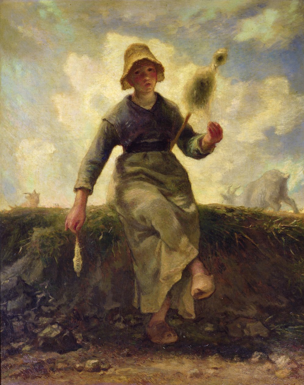 Prządka, pasterz Owernii autorstwa Jean Francois Millet