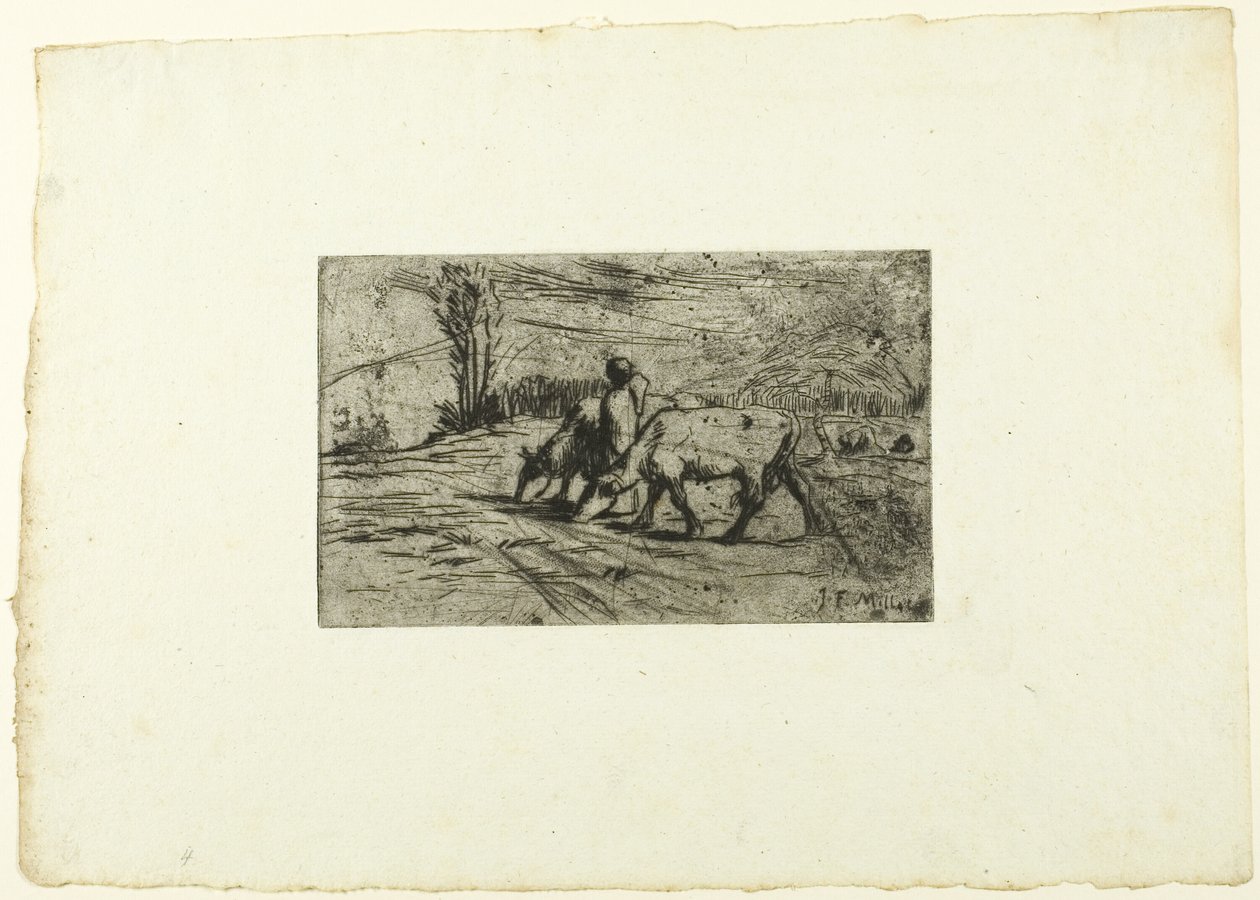 Dwie krowy autorstwa Jean Francois Millet