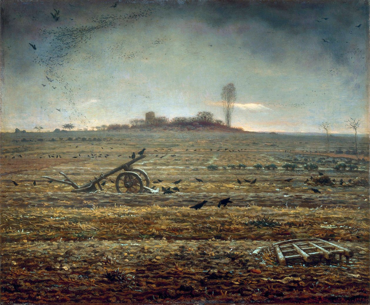 Równina Chailly z Broną i Pługiem (olej na płótnie) autorstwa Jean Francois Millet