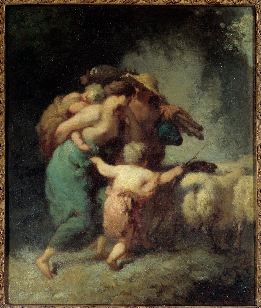 Powrót stada. Obraz Jeana Francois Milleta (1814 - 1875) autorstwa Jean Francois Millet