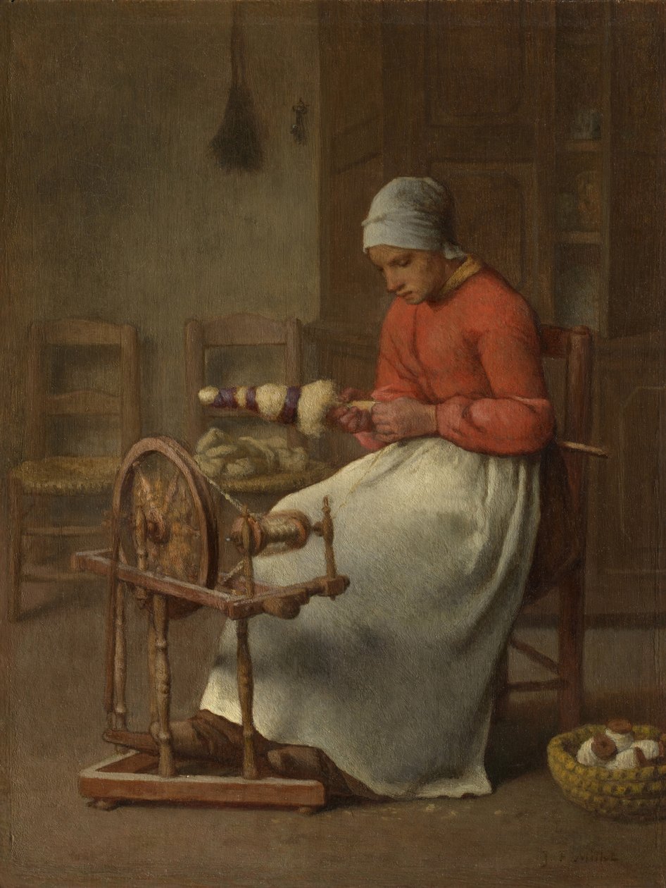 Kobieta wirująca, ok. 1855-60 autorstwa Jean Francois Millet