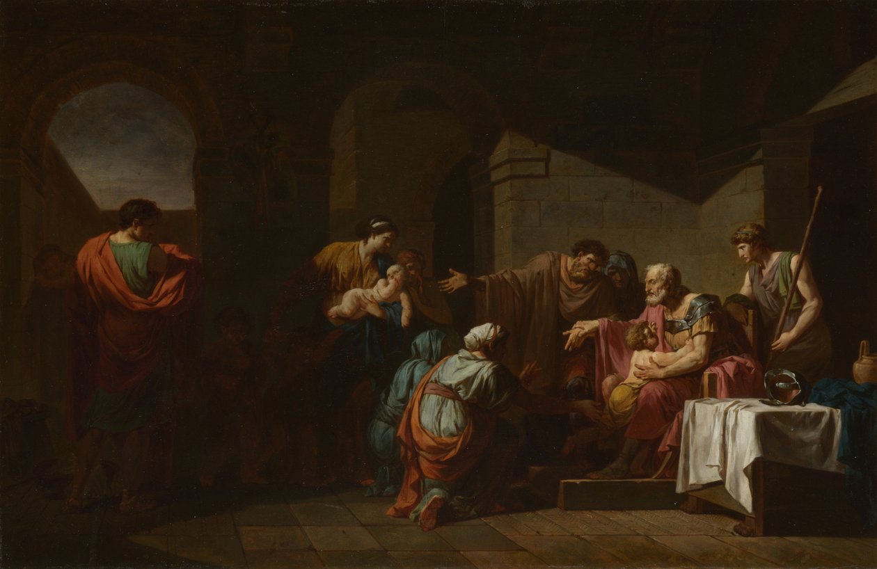 Belizariusz otrzymuje gościnność od chłopa, 1779 autorstwa Jean François Pierre Peyron