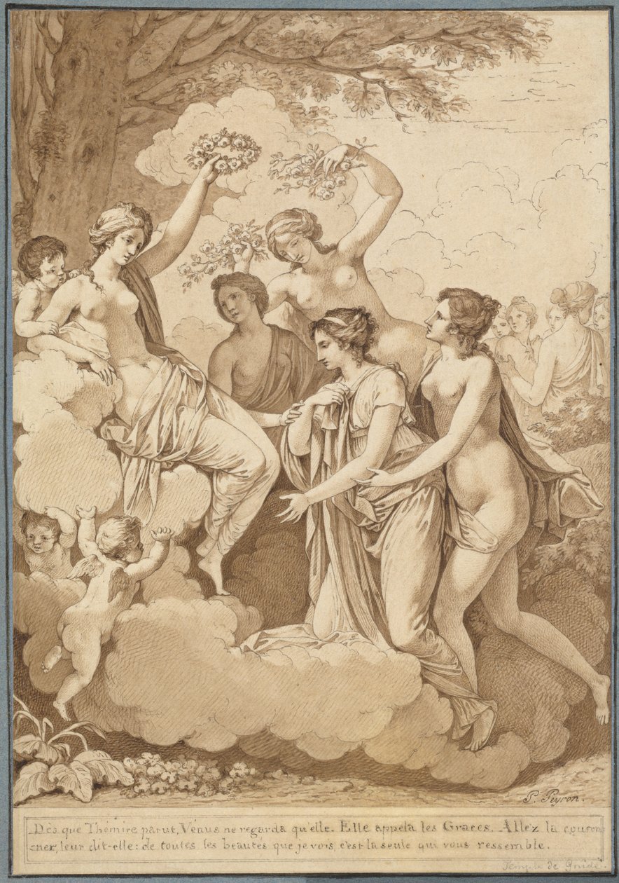 Wenus i łaski wieńczące Thémire autorstwa Jean François Pierre Peyron