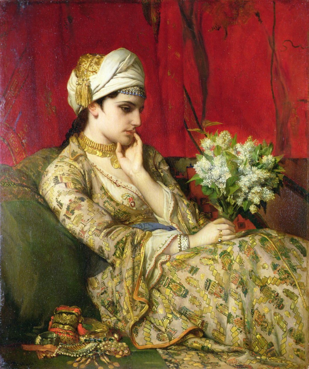 Odaliska (olej na płótnie położony na płycie) autorstwa Jean Francois Portaels