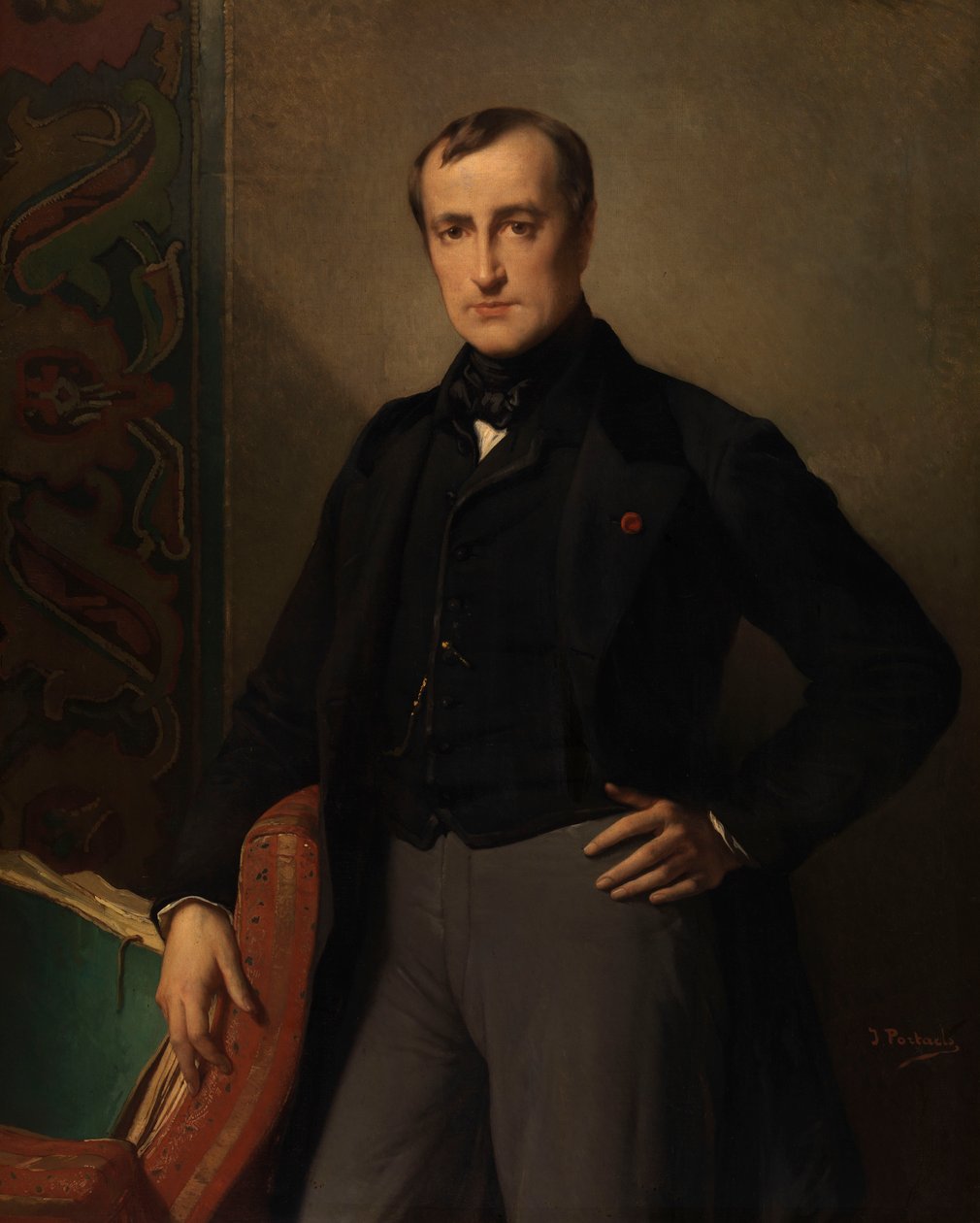 Malarz Paul Delaroche (olej na płótnie) autorstwa Jean Francois Portaels
