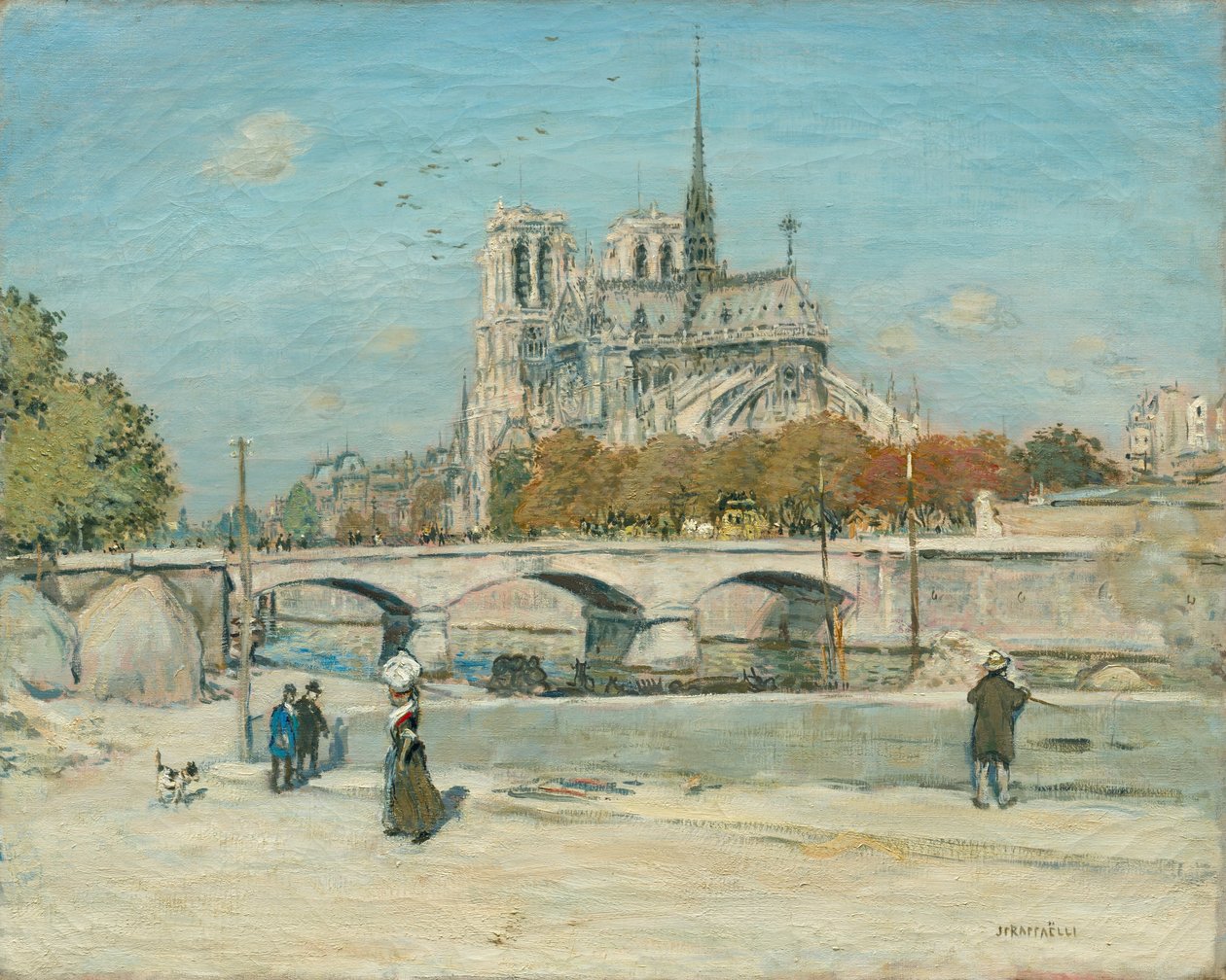 Notre Dame widziana z Quai de la Tournelle, ok. 1897-1902 (olej na tkaninie) autorstwa Jean Francois Rafaelli