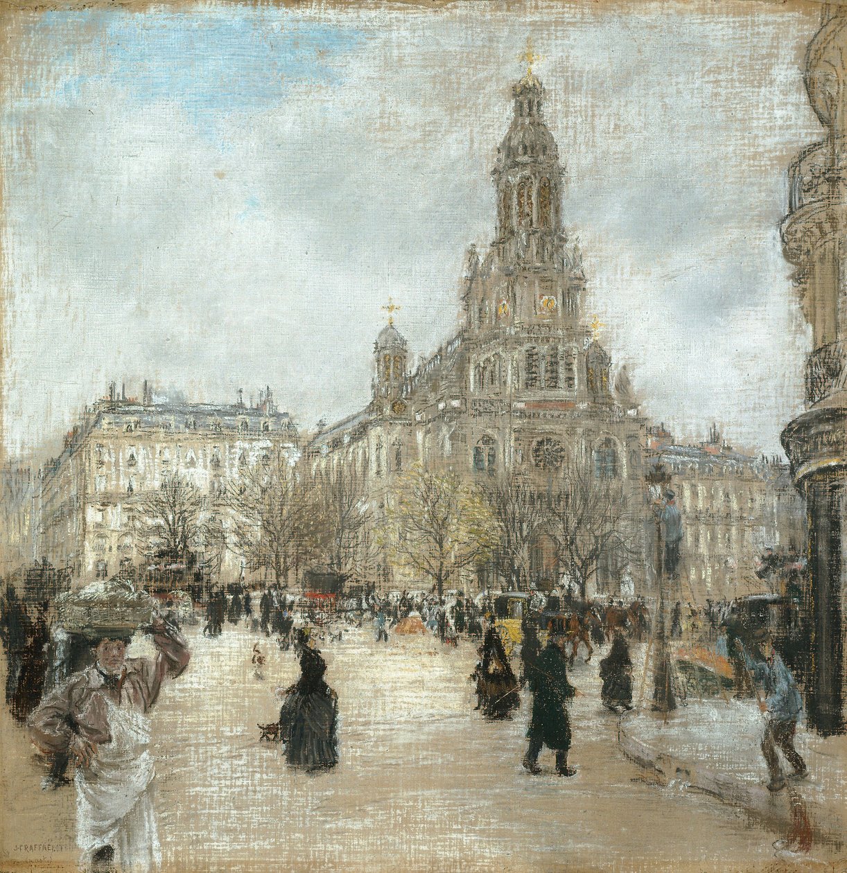 Place de la Trinité, Paryż, ok. 1886 (olej na płótnie) autorstwa Jean Francois Rafaelli