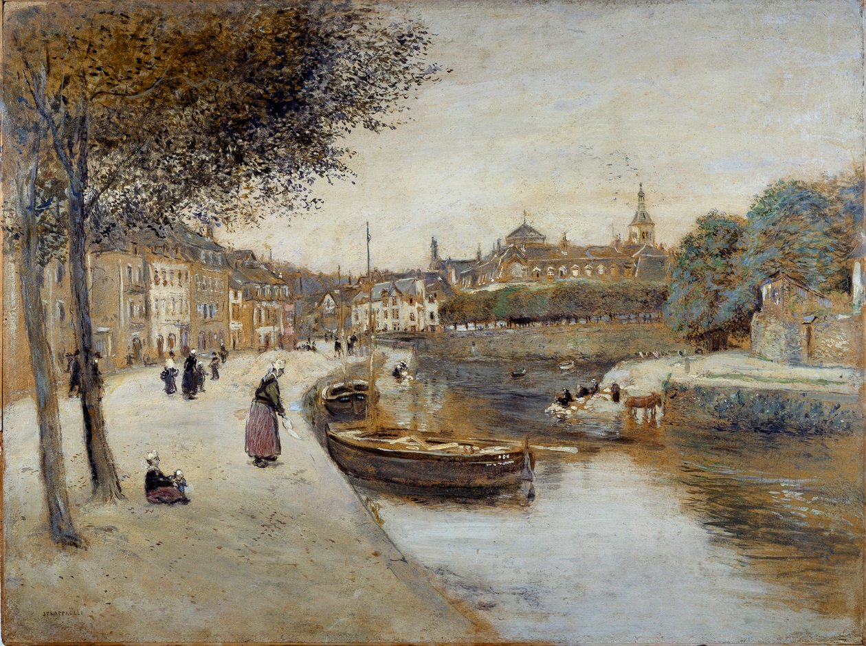 Kanał w obrazie Quimperle Jean Francois Raffaelli (1850-1924), XX wiek. Muzeum Sztuk Pięknych w Le Havre autorstwa Jean Francois Raffaelli