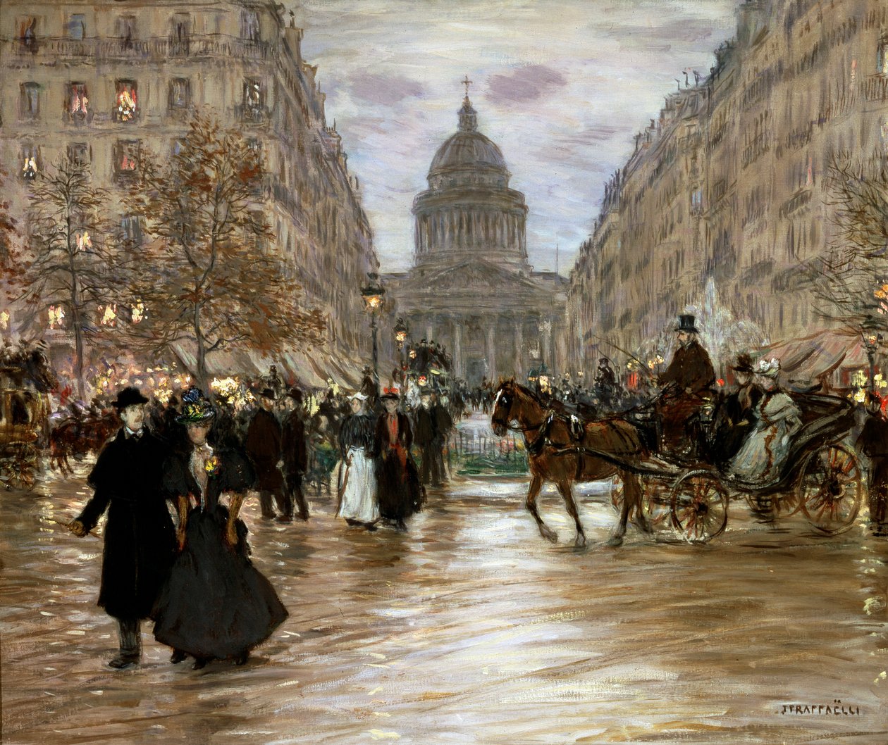 Bulwar Saint-Michel, koniec XIX lub początek XX wieku. autorstwa Jean Francois Raffaelli