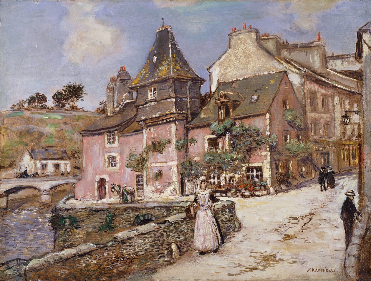 Scena miasta bretońskiego, autorstwa Jean Francois Raffaelli