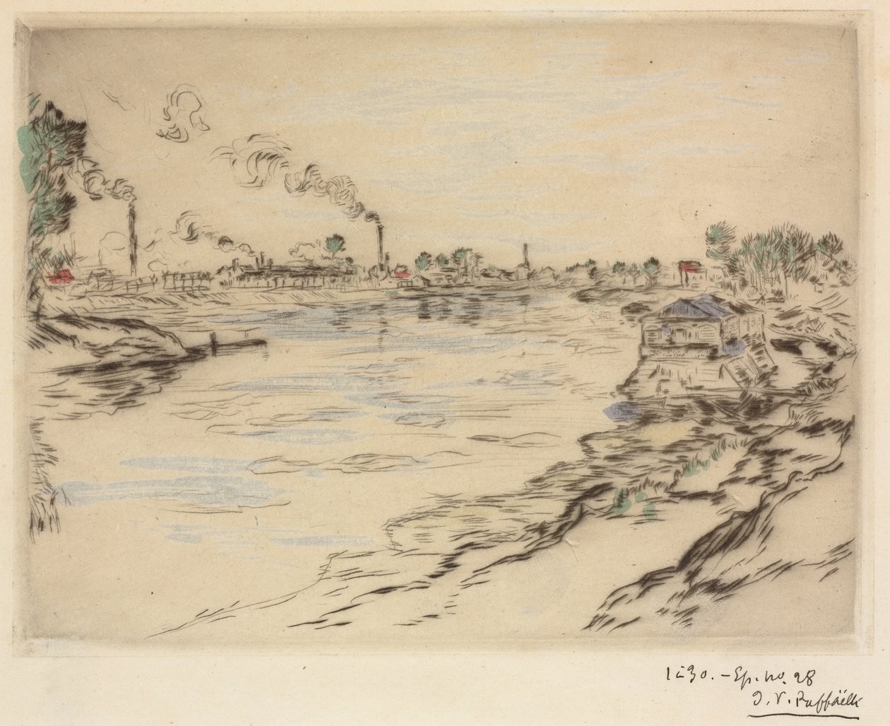 Sekwana w Asnières autorstwa Jean Francois Raffaelli