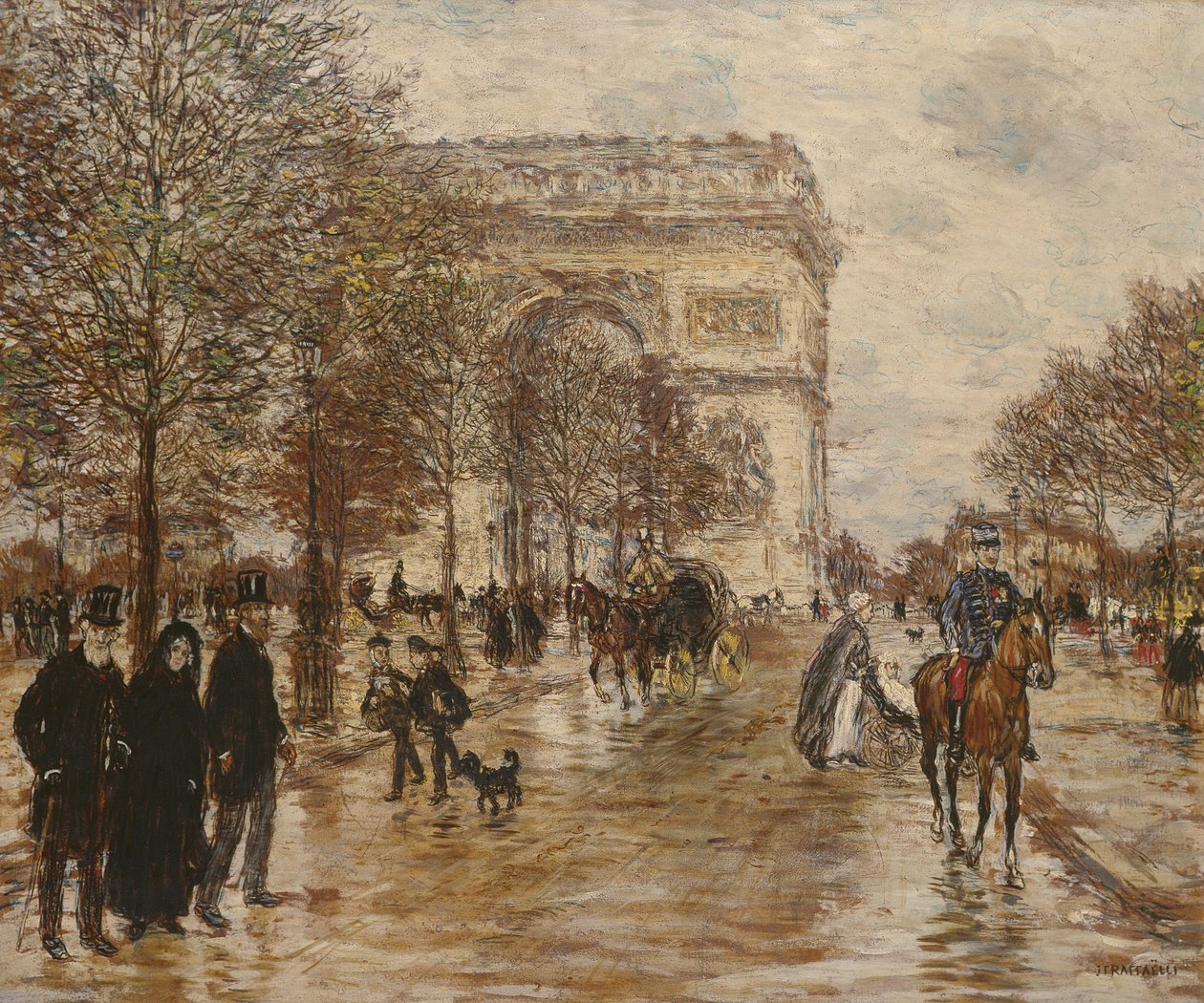 Pola Elizejskie, Łuk Triumfalny autorstwa Jean Francois Raffaelli