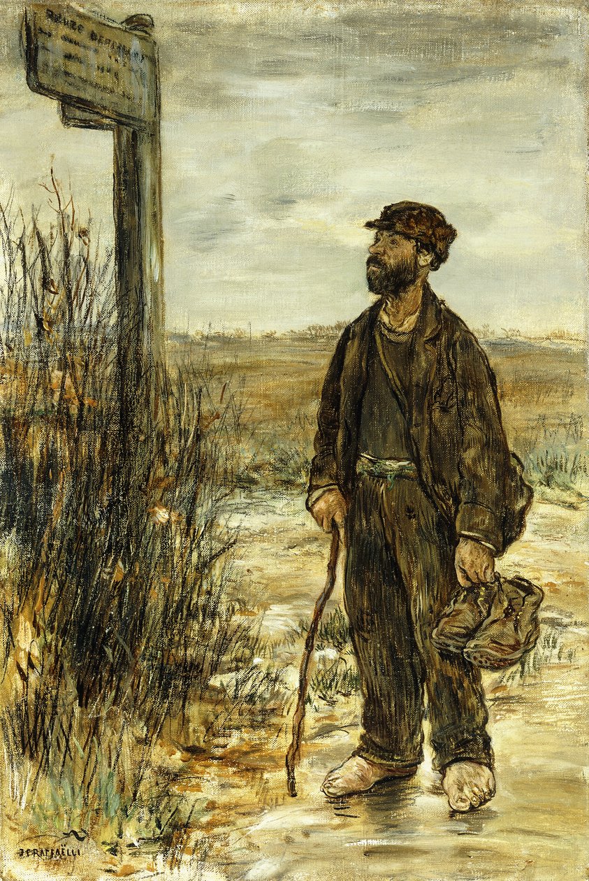 Włóczęga; W Clochard, autorstwa Jean Francois Raffaelli