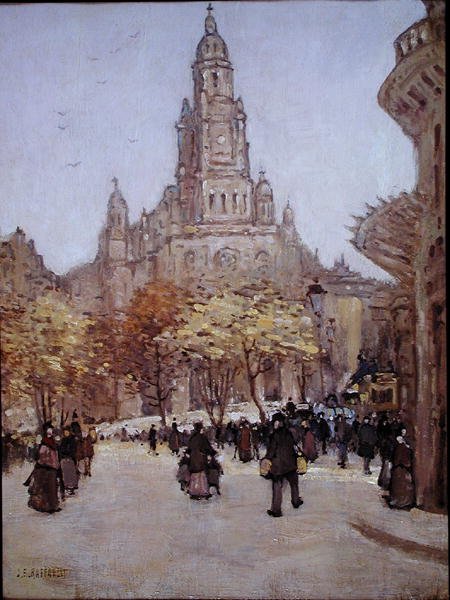 Widok Paryża, ok.1885 (olej na płótnie) autorstwa Jean Francois Raffaelli
