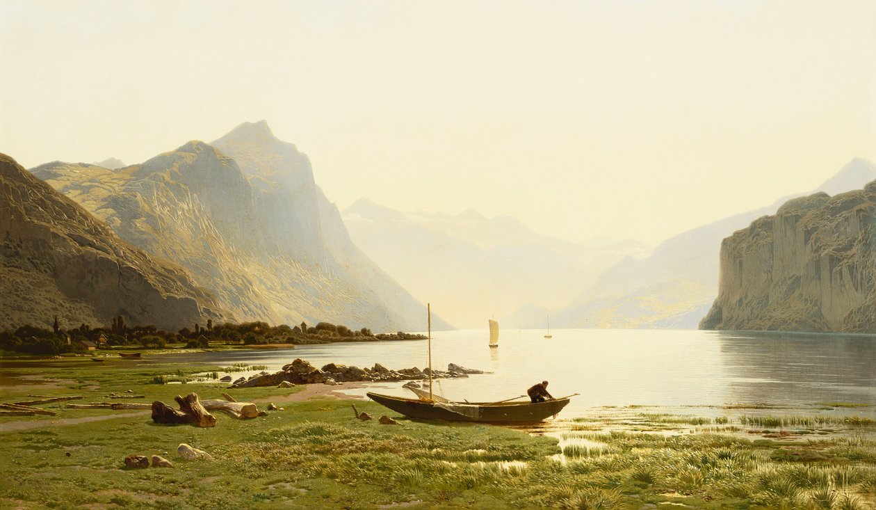 Le Lac Wallenstadt, 1865 autorstwa Jean Francois Xavier Roffiaen