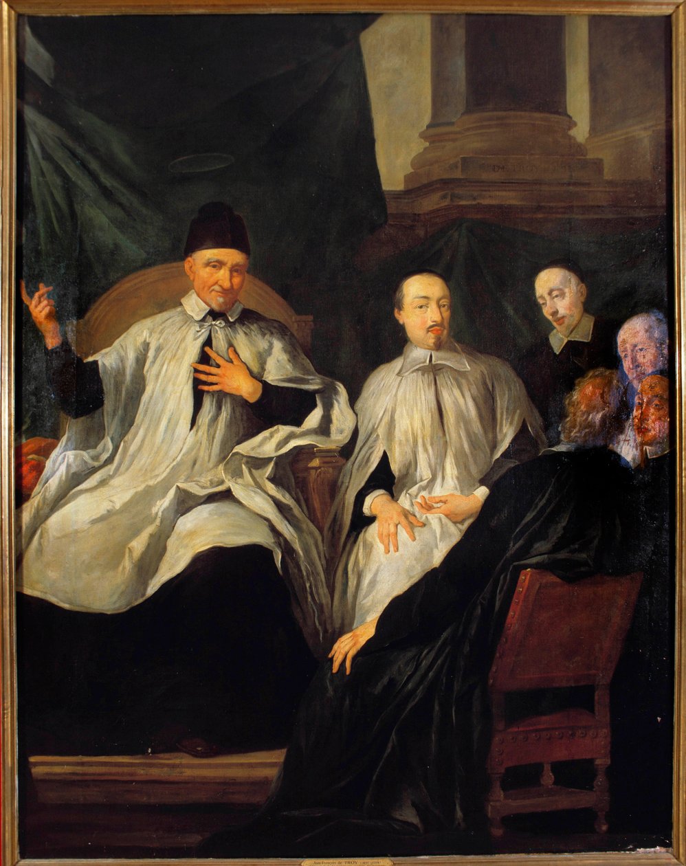 Saint Vincent a Paul (1581-1660) Przewodniczący zgromadzenia duchownych Obraz Jean Francois de Troy (1679-1752) XVII w. Paryż, kościół Saint Sulpice autorstwa Jean François de Troy