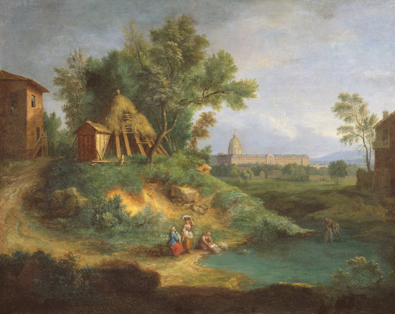Hotel des Invalides, widok z Grenouillere autorstwa Jean Francois, the Younger Millet