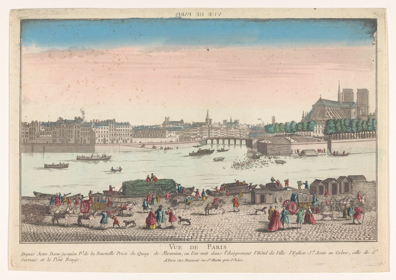 Widok na Paryż widziany z Quai de Miramion Vue de Paris (tytuł na obiekcie) autorstwa Jean François Daumont