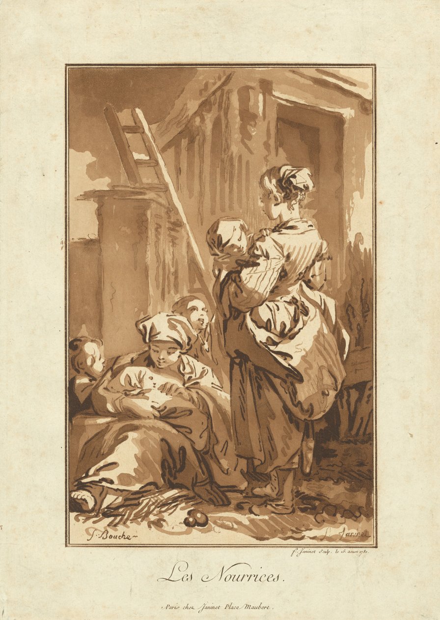 Pielęgniarki autorstwa Jean François Janinet after François Boucher