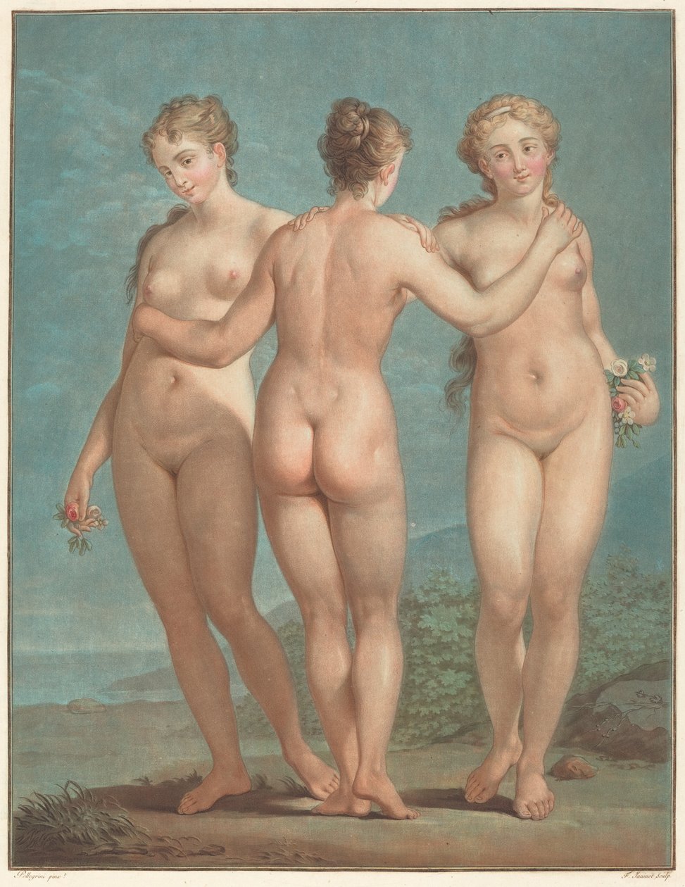 Trzy Gracje autorstwa Jean François Janinet after Giovanni Antonio Pellegrini