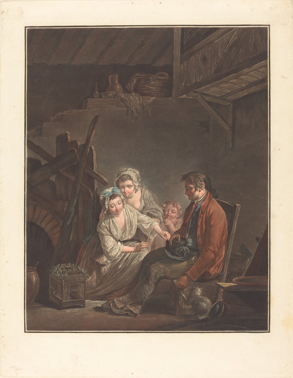 Prywatny ptak autorstwa Jean François Janinet after Jean Jacques Lagrenée II