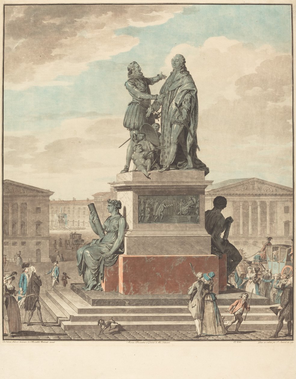 Projekt pomnika dla króla autorstwa Jean François Janinet after Jean Michel Moreau