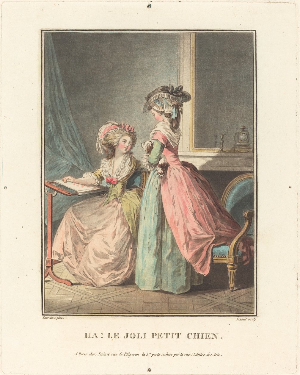 Ha! Słodki piesek autorstwa Jean François Janinet after Nicolas Lavreince