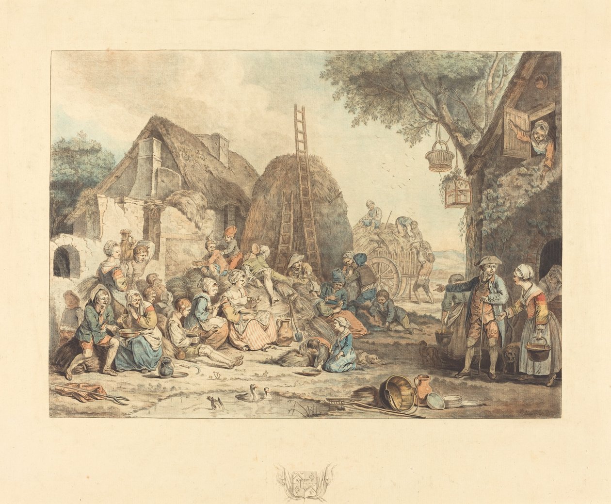 Obiad żniwiarzy autorstwa Jean François Janinet after Pierre Alexandre Wille