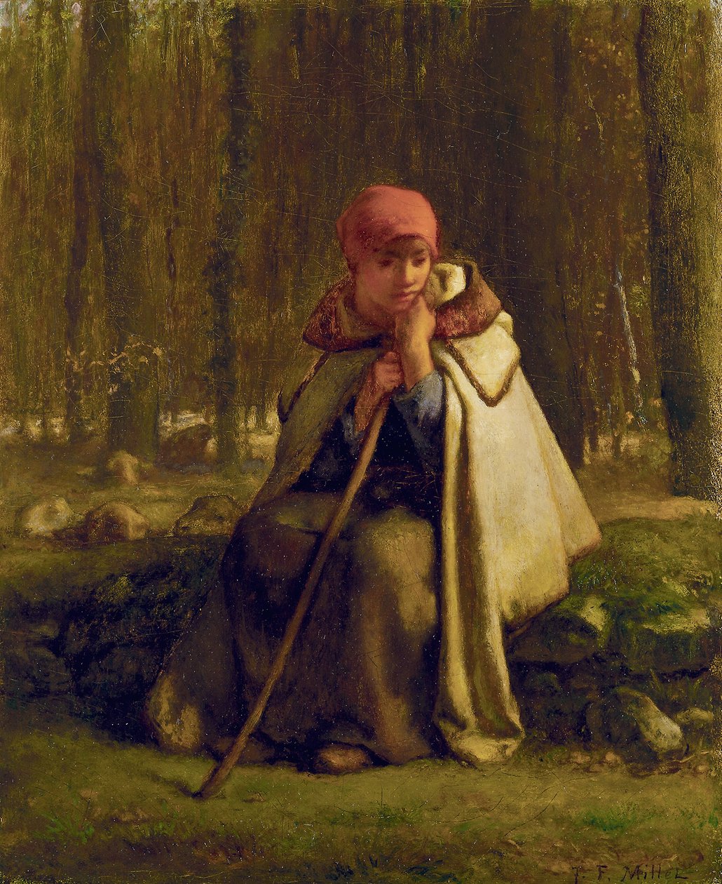 Francuski:  Bergère assise Siedząca pasterka autorstwa Jean Francois Millet