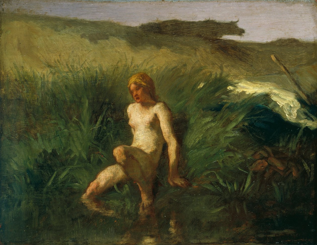 Francuski:  La Baigneuse The Bather autorstwa Jean Francois Millet