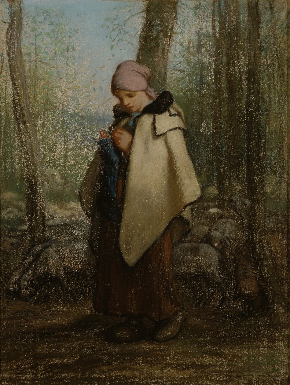 Dziewiarska pasterka autorstwa Jean Francois Millet